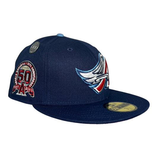 Los Angeles Angels 50th Anniversary Pinky with Pin Hat Club New Era 59Fifty Fitted Hat