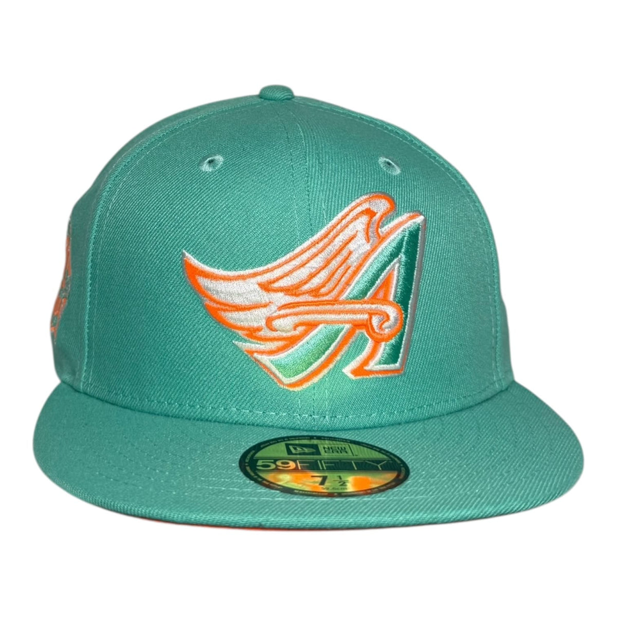 The Hat Wall Los Angeles Angels 40th Anniversary New Era 59Fifty Fitted Hat Teal Orange UV