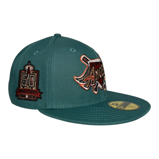 Los Angeles Angels 50th Anniversary Pine Green New Era 59Fifty Fitted Hat