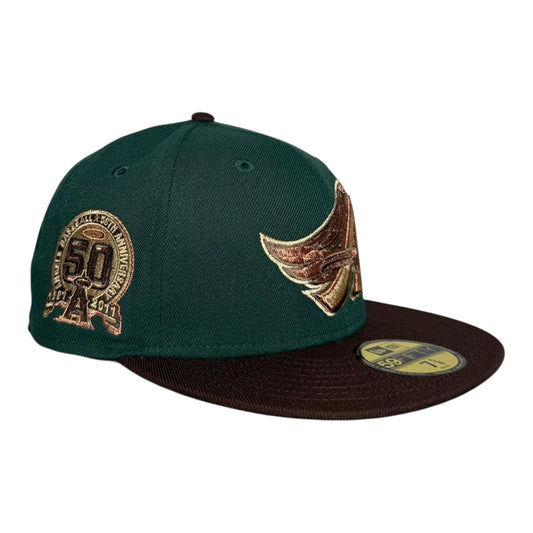Los Angeles Angels 50th Anniversary Dark Green Bronze New Era 59Fifty Fitted Hat