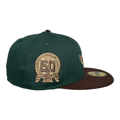 Los Angeles Angels 50th Anniversary Dark Green Bronze New Era 59Fifty Fitted Hat