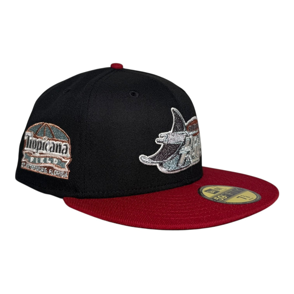 The Hat Wall Tampa Bay Rays Tropicana Stadium Patch Black/Red New Era 59Fifty Fitted Hat