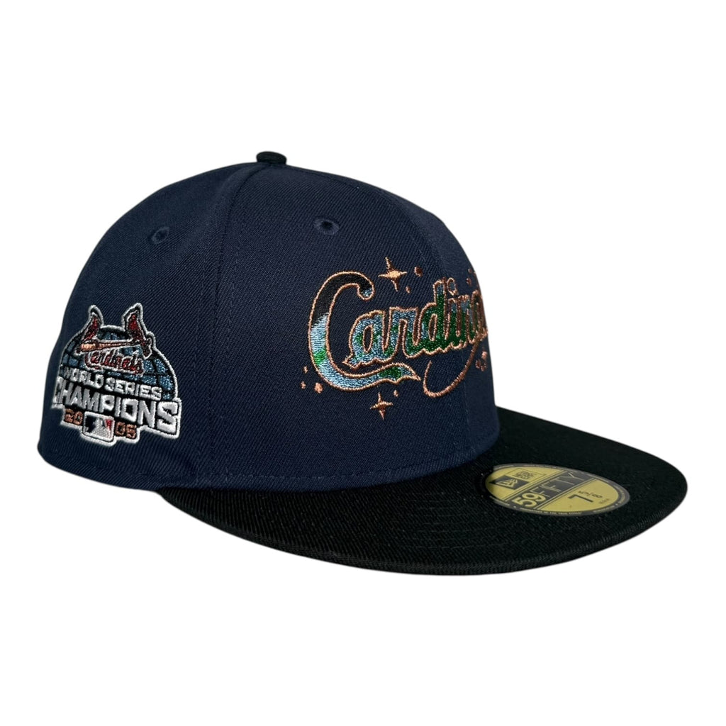The Hat Wall St. Louis Cardinals Navy and Black Star Galaxy New Era 59Fifty Fitted Cap
