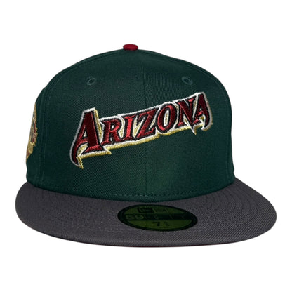 Arizona Diamondbacks 25th Anniversary Season New Era 59Fifty Fitted Hat Dark Green Graphite Red