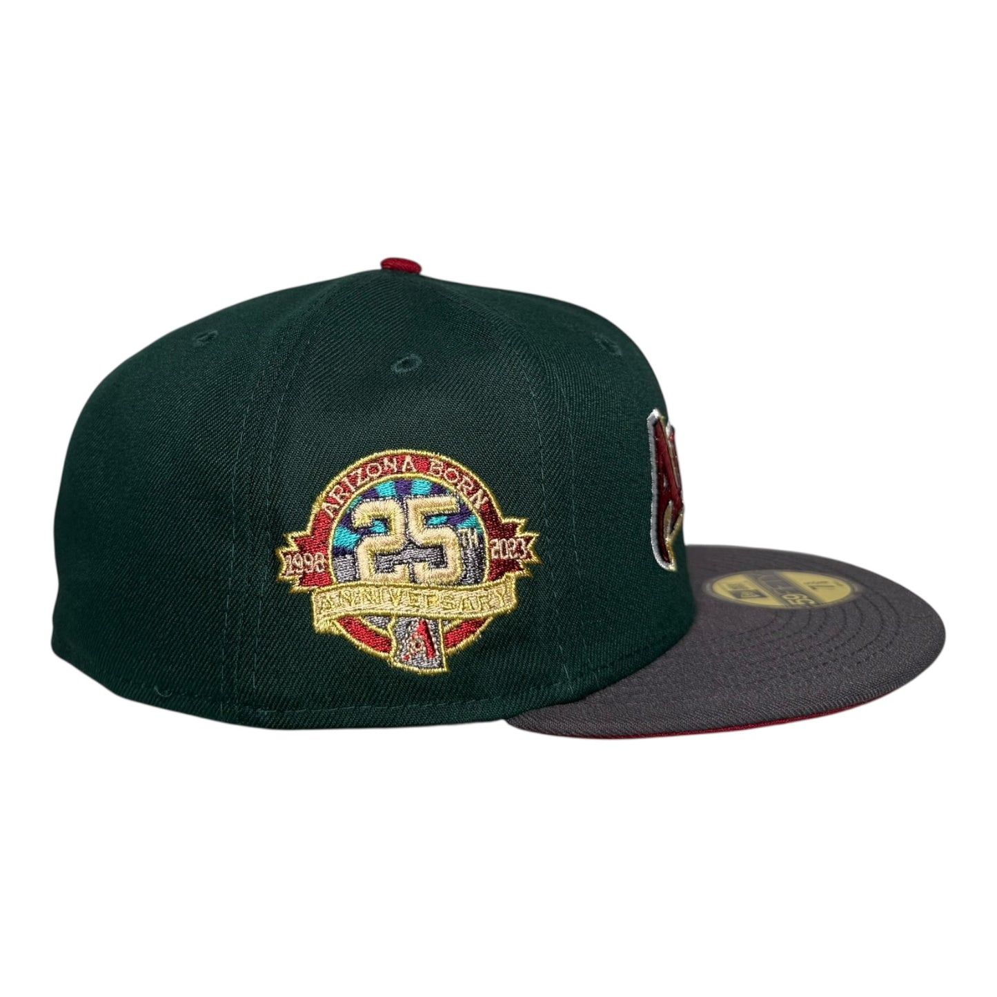 Arizona Diamondbacks 25th Anniversary Season New Era 59Fifty Fitted Hat Dark Green Graphite Red