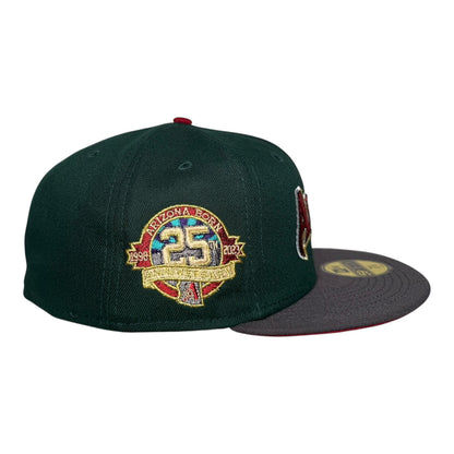 Arizona Diamondbacks 25th Anniversary Season New Era 59Fifty Fitted Hat Dark Green Graphite Red
