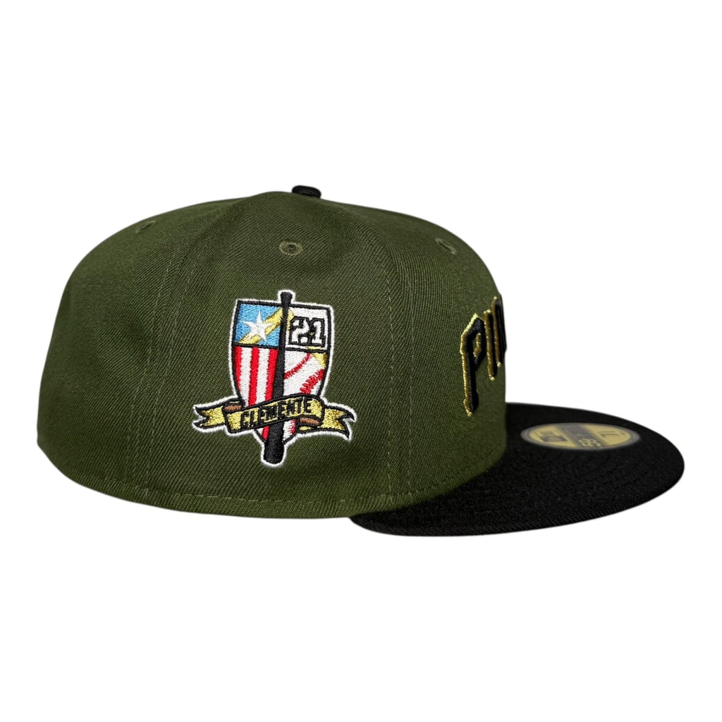 Hat Dreams Pittsburgh Pirates Clemente Olive Green New Era 59Fifty Fitted Hat