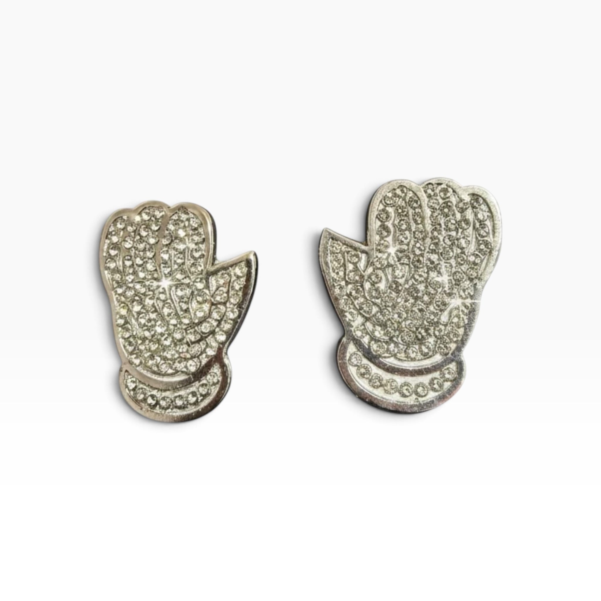 The Iced Out Gloves @copshopthrift x @ bonezbrimz (Silver)