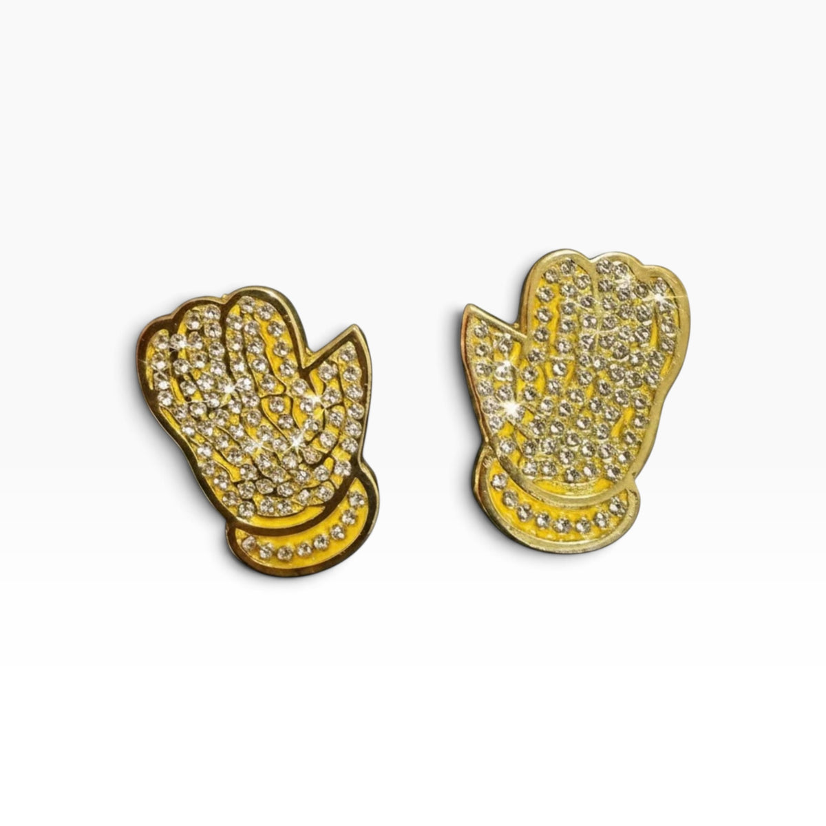 The Iced Out Gloves @copshopthrift x @ bonezbrimz (Gold)