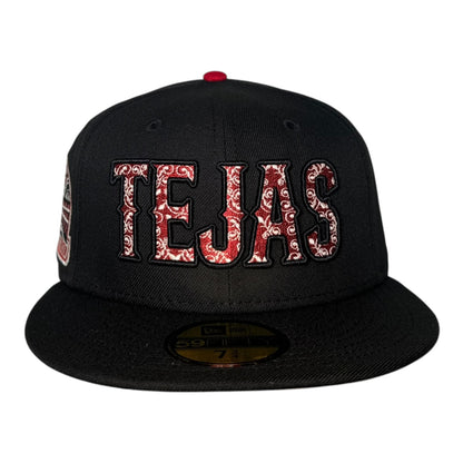Texas "Tejas" Rangers NewEra 59Fifty Fitted Hat - Black